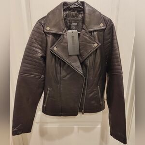 Harley-Davidson Black Lambskin Leather Motorcycle Bomber Jacket